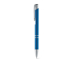 Aluminium ballpoint pen, click mechanism, blue ink colour blue