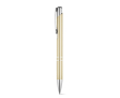 Aluminium ballpoint pen, click mechanism, blue ink colour gold