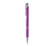 Aluminium ballpoint pen, click mechanism, blue ink colour violet