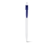 White ballpoint pen coloured clip black ink colour blue