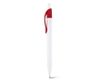 White ballpoint pen coloured clip black ink colour red