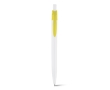 White ballpoint pen coloured clip black ink colour yellow