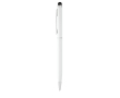 Slim pen with stylus chrome colour blue ink colour white