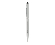 Slim pen with stylus chrome colour blue ink colour matt silver