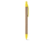 Sustainable ballpoint pen kraft paper blue ink colour yellow