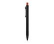 Aluminium pen with matte finish and push button, blue ink colour red