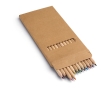 12 coloured pencils in a cardboard box, Long colour brown