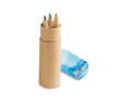 Set of 6 children’s coloured pencils in tube case colour blue