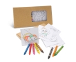 Children's colouring set, 8 wax crayons and 8 cards colour brown