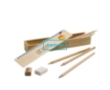 Set with ruler coloured pencils sharpener and eraser colour wood