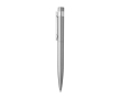 Recycled stainless steel pen with clip, blue ink colour matt silver