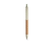 Eco-friendly cork and wheat pen with blue ink colour light-green