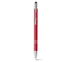 Aluminium touch pen ballpoint pen with blue ink colour red