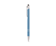 Aluminium touch pen ballpoint pen with blue ink colour light blue