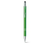 Aluminium touch pen ballpoint pen with blue ink colour light-green