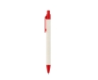 Recycled aluminium ballpoint pen made from milk cartons, blue ink colour red