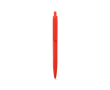 Plastic pen with large clip and glossy finish, blue ink colour red