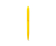 Plastic pen with large clip and glossy finish, blue ink colour yellow