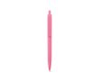 Plastic pen with large clip and glossy finish, blue ink colour light pink