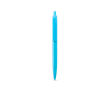 Plastic pen with large clip and glossy finish, blue ink colour light blue