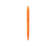 Plastic pen with large clip and glossy finish, blue ink colour orange