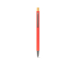 Recycled aluminium ballpoint pen with rubber finish, blue ink colour red