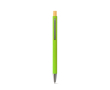 Recycled aluminium ballpoint pen with rubber finish, blue ink colour light-green