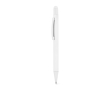 Recycled aluminium pen with stylus tip and rubber finish, blue ink colour white