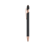 Matte recycled aluminium pen with stylus tip and blue ink colour black