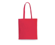 Branded coloured cotton bag 140 g/m² colour red