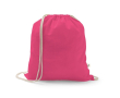 Drawstring backpack in recycled cotton and polyester, 150 g/m2 colour pink