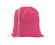 Drawstring backpack in recycled cotton and polyester, 150 g/m2 colour pink