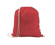 Drawstring backpack in recycled cotton and polyester, 150 g/m2 colour red