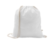 Drawstring backpack in recycled cotton and polyester, 150 g/m2 colour white