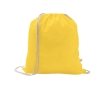 Drawstring backpack in recycled cotton and polyester, 150 g/m2 colour yellow