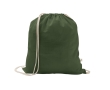 Drawstring backpack in recycled cotton and polyester, 150 g/m2 colour military green