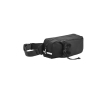 RPET bum bag with reflective elements and bottle pocket colour black