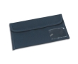 Document bag for travel documents with viewing window colour blue