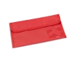 Document bag for travel documents with viewing window colour red