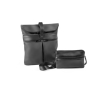 Black microfiber daypack, foldable into two sizes, Versatile colour black