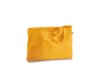 Recycled, branded cotton bag with long handles, 280 g/m2 colour yellow