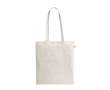 Multi-purpose recycled cotton bag with long handles, 180 g/m2 colour natural