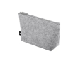 Spacious recycled felt toiletry bag with zip closure colour light grey