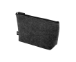 Spacious recycled felt toiletry bag with zip closure colour dark grey