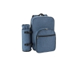 Recycled polyester picnic cooler backpack with utensils colour blue