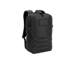 Recycled polyester military-style backpack with straps and badge colour black