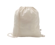 Drawstring backpack in recycled cotton and polyester, 150 g/m2 colour natural