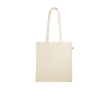 Organic cotton shopping bag with long handles, 140 g/m2 colour natural