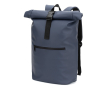 Roll-top laptop backpack in synthetic leather 15 L 16\" colour blue
