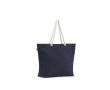 Recycled cotton beach bag with long handles 220 g/m2 colour blue